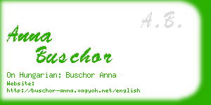 anna buschor business card